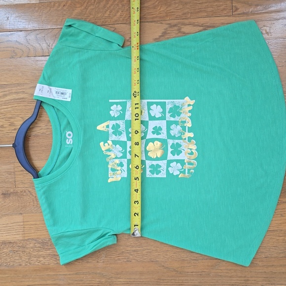 SO BRAND GIRL'S GREEN ST. PATRICKS DAY "HAVE A LUCKY DAY" TEE SIZE LARGE - Picture 7 of 9